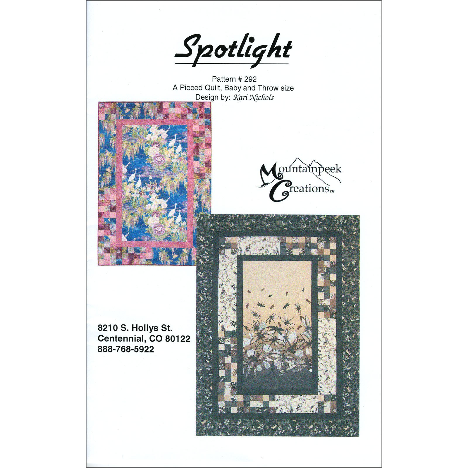 Spotlight Quilt Pattern , The Calico Cupboard Contact Us
