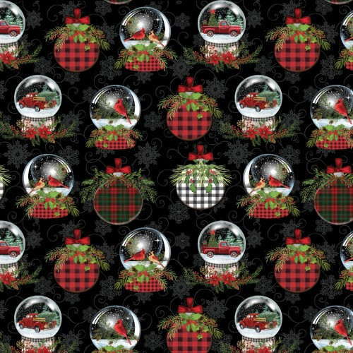 Joy of the Season Black Snow Globes - Product Image