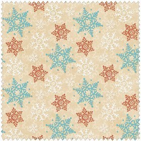 Cocoa Cookies Flannel -Tan Snowflakes - Product Image
