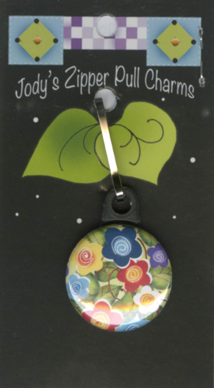 Multicolored Floral Zipper Pull